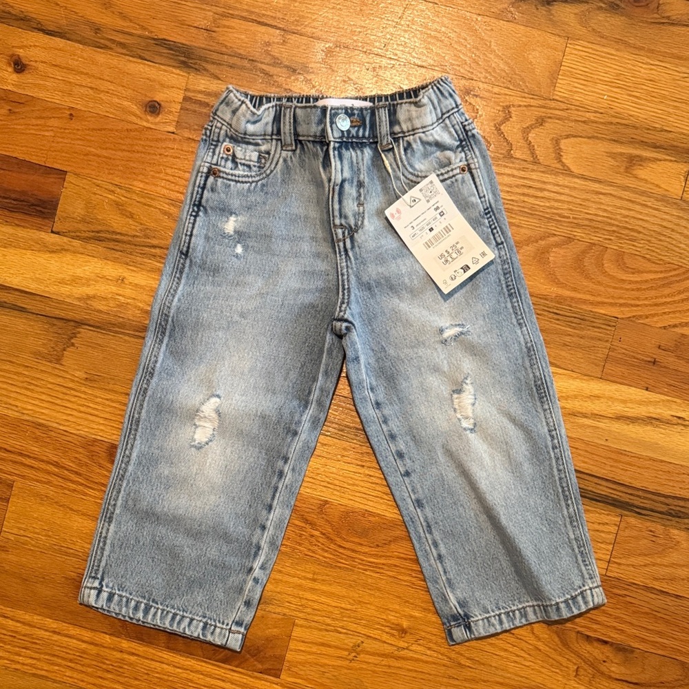 Zara Kids Light Blue Distressed Jeans